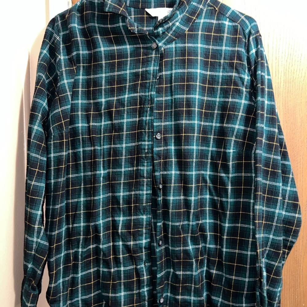 Old Navy Green Flannel XL